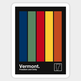 Vermont State Flag // Original Minimalist Artwork Poster Design Sticker